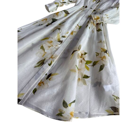 Zimmermann Ivory Magnolia Harmony Draped Shirt Dress - Picture 6 of 8